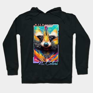 Raccoon  Animal Discovery Adventure Nature Planet Earth Paint Hoodie